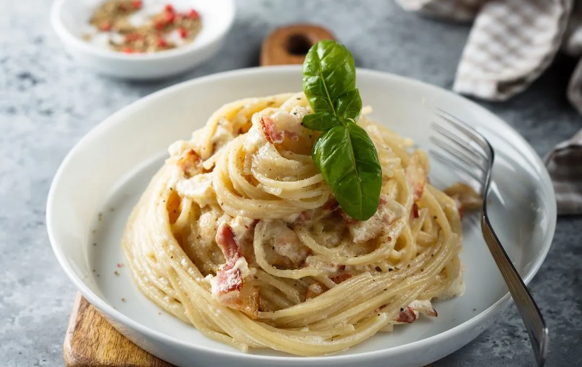 Spaghetti Carbonara sans œufs : recette rapide en seulement 15 minutes